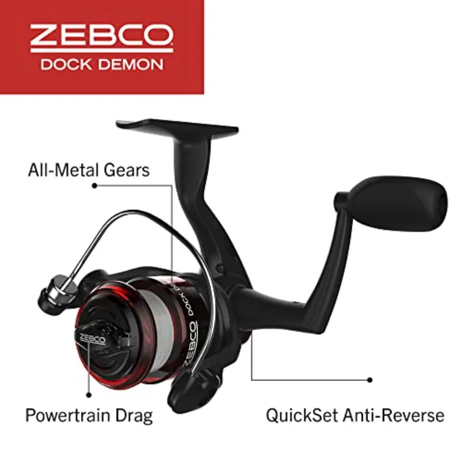 30Inch Durable Fiberglass Fishing Rod and QuickSet AntiReverse Spinning Reel Combo