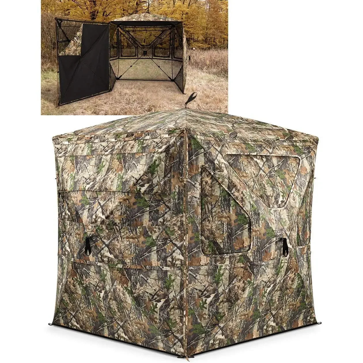 See Through Hunting Blind 360° Silent with Swing Door