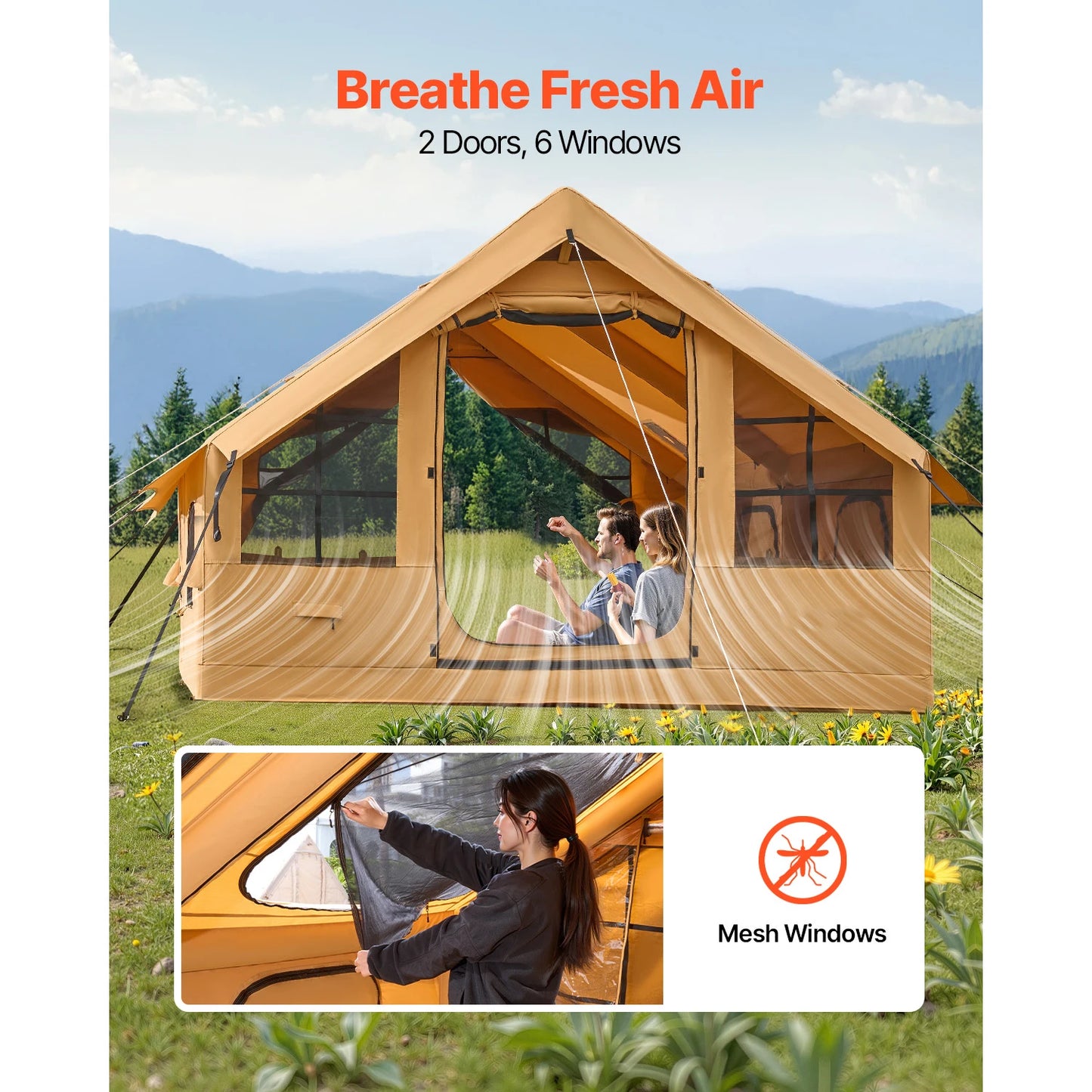 SucceBuy Inflatable Tents for Camping, Easy Setup Blow up Tent