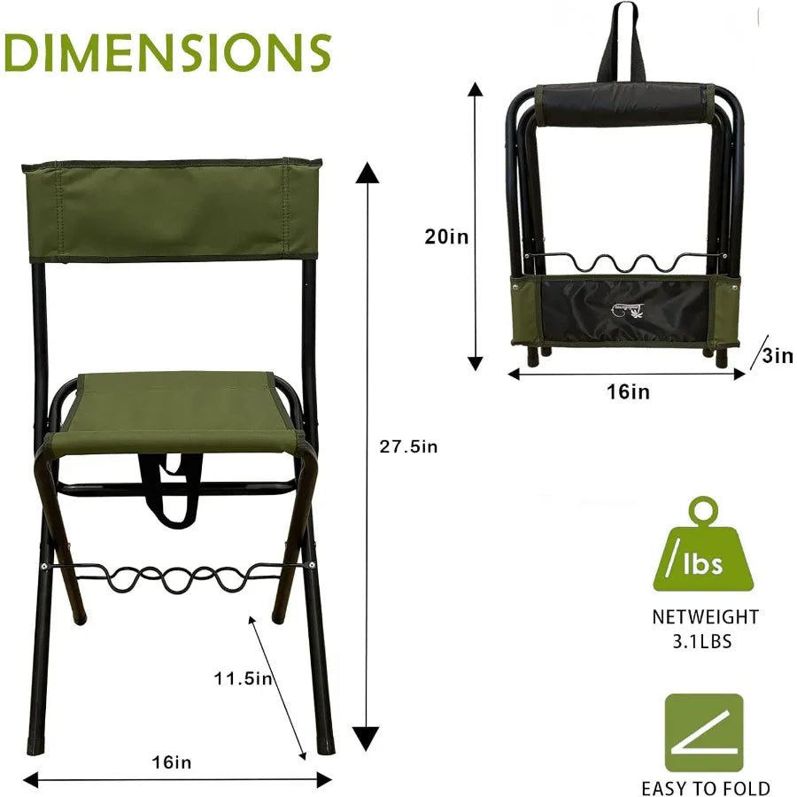 Compact and Portable Folding Fishing Chair with Integrated Rod Holder