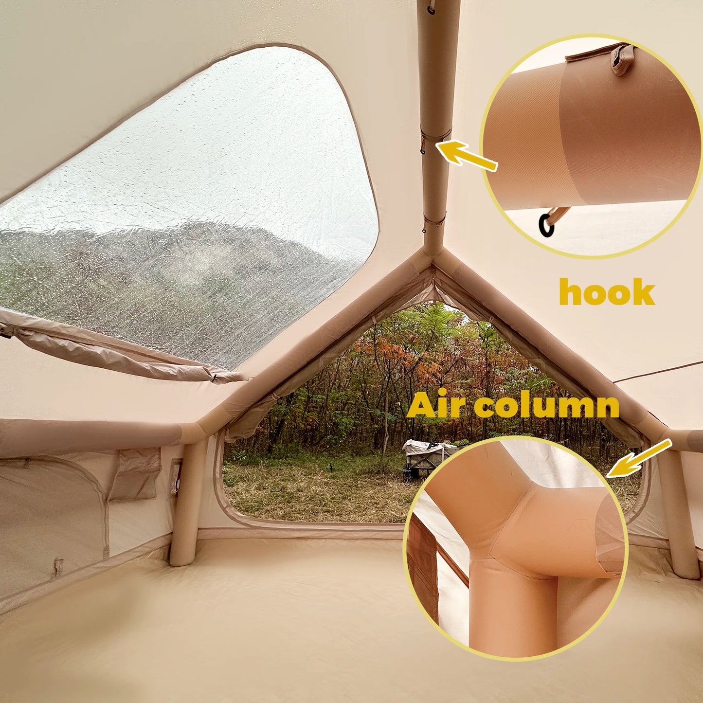 Inflatable Camping Tent Easy Setup, Waterproof, Windproof