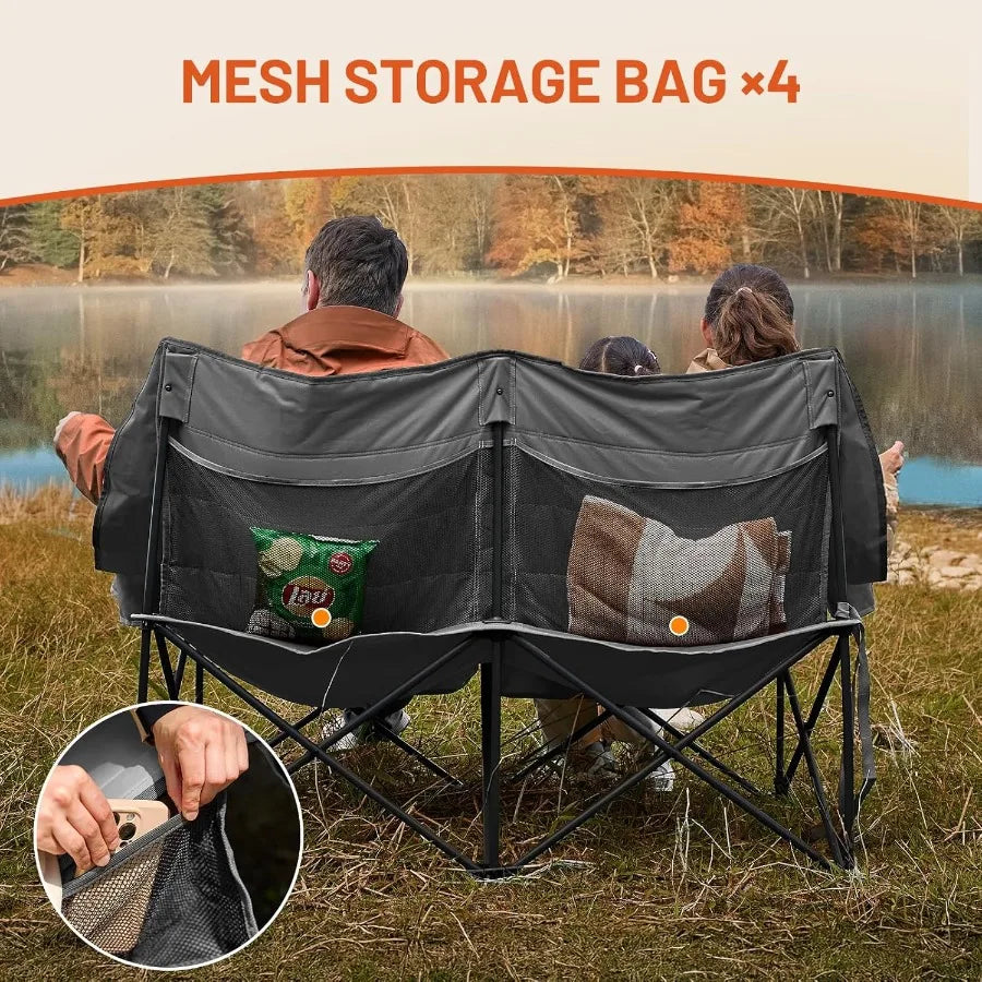 Heated Double Camping Chair, Camp Couch