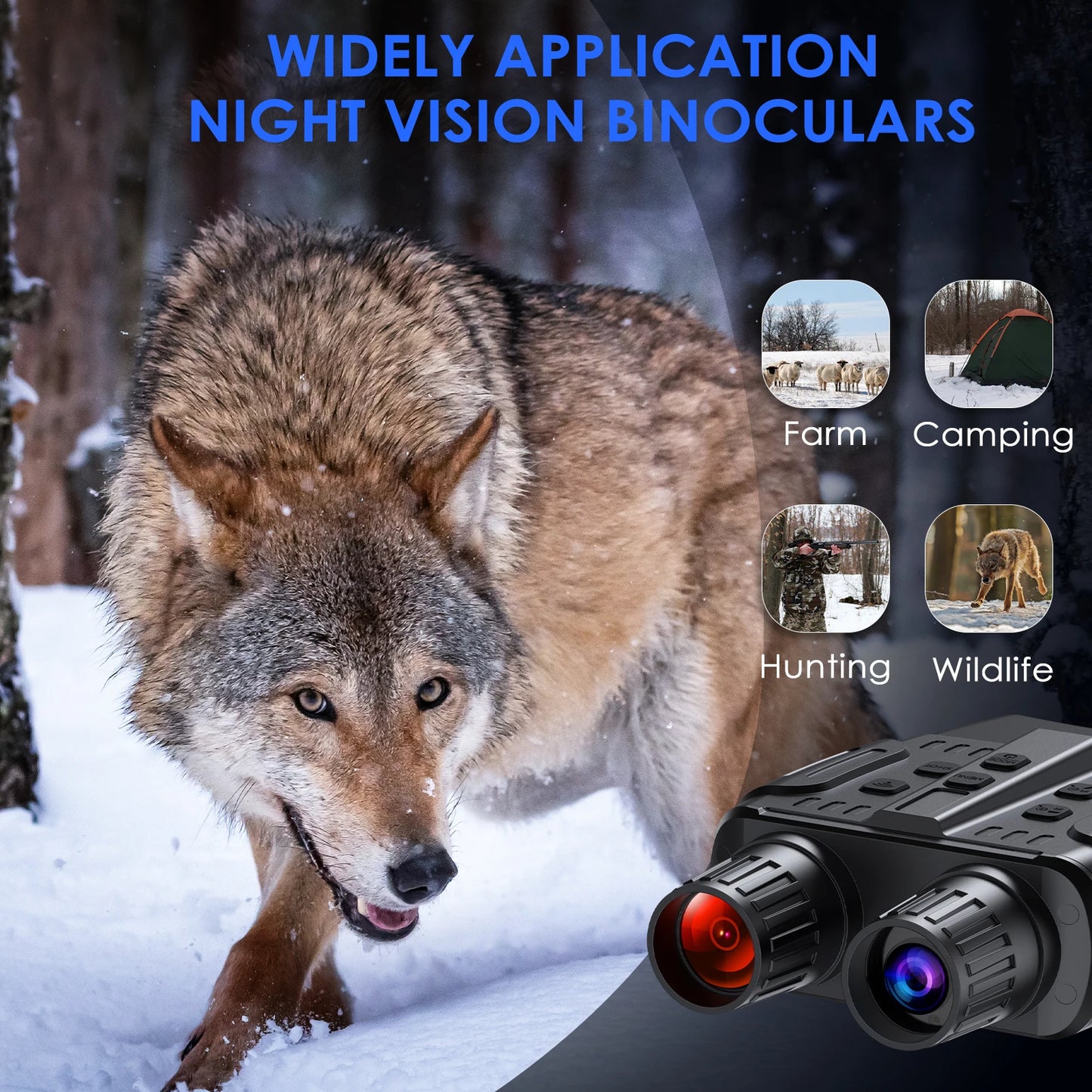 Night Vision Binoculars 4X Digital Zoom 7 Levels Infrared