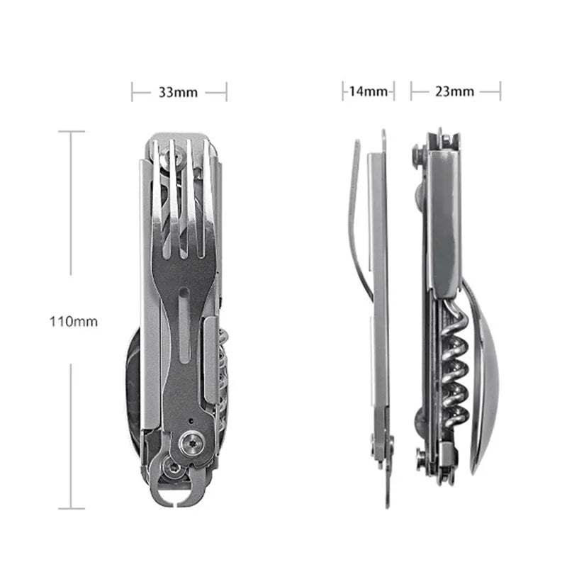 Outdoor Tableware Multi-function Portable Knife, Fork, Spoon, Bottle Opener