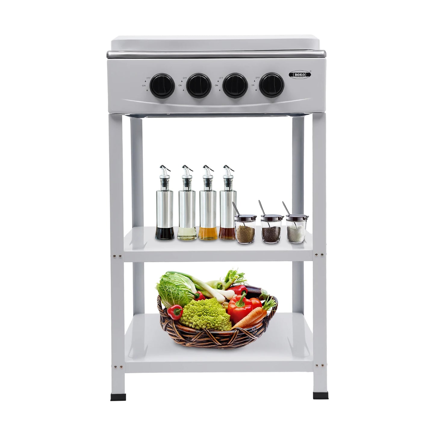 4 Burners Gas Stove, Removable Smokeless Barbecue Grill