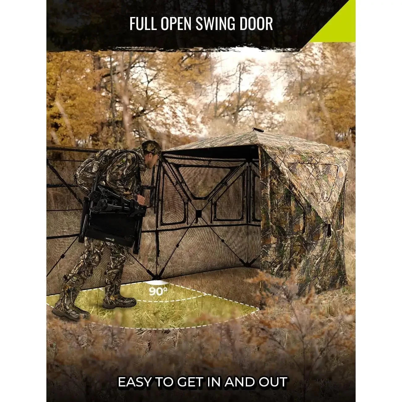 See Through Hunting Blind 360° Silent with Swing Door