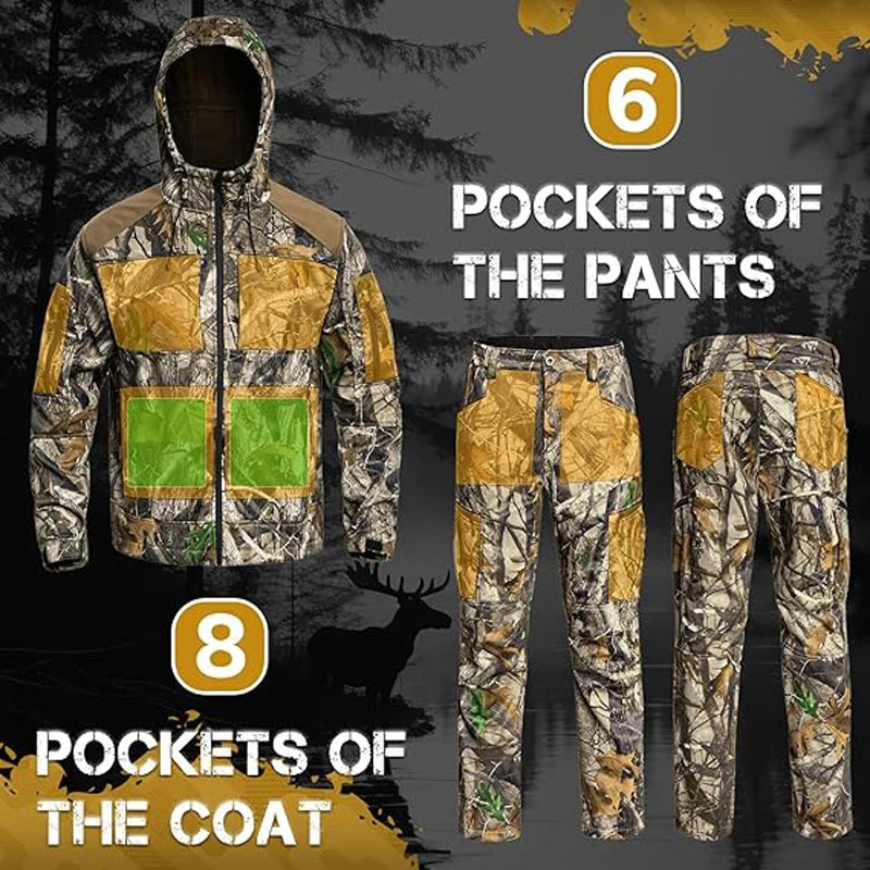 Quiet Hunting Suit, Camouflage Softshell Clothes