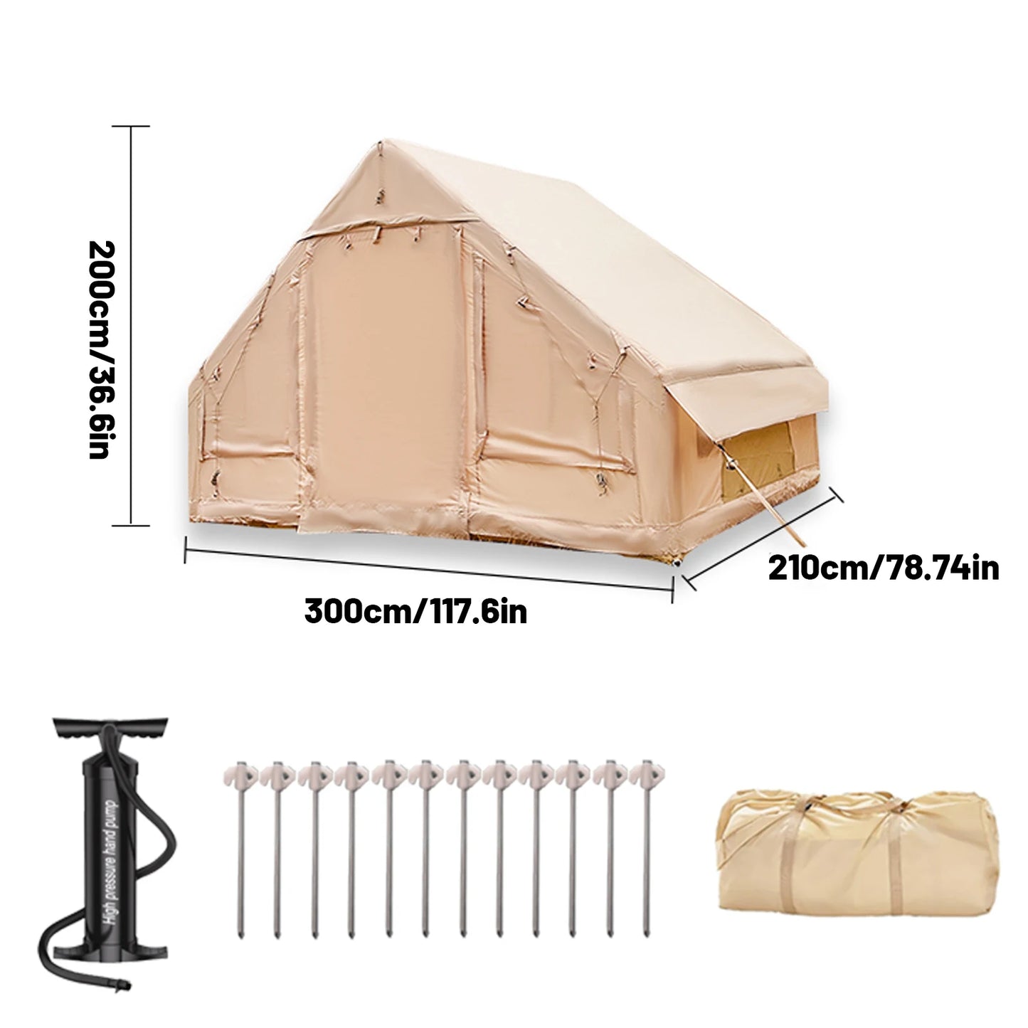 Inflatable Camping Tent Easy Setup, Waterproof, Windproof