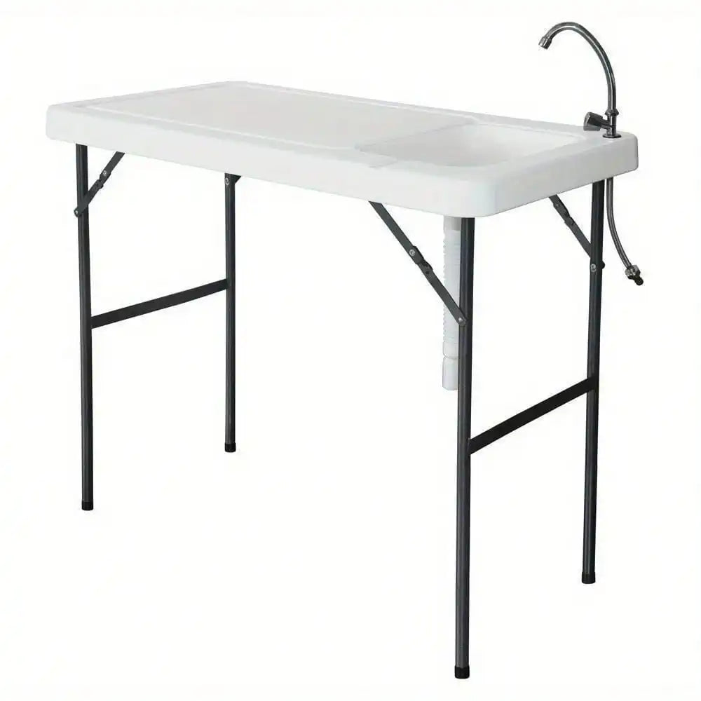 Fish Cleaning Table, Folding Camping Cutting Table with Sink and Faucet