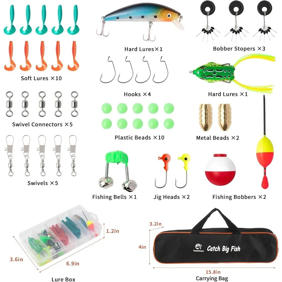 Portable Telescopic Fishing Rod and Reel Combo Full Kit Set