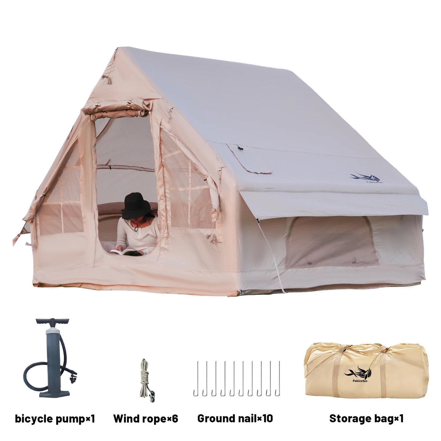 Inflatable Tents For Adult Camping, 4/6/8 Person Family Camping