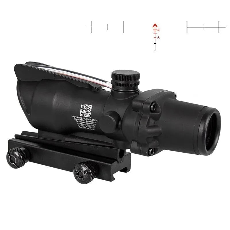 4X32 Hunting Riflescope, Real Fiber Optics, Green/Red Dot