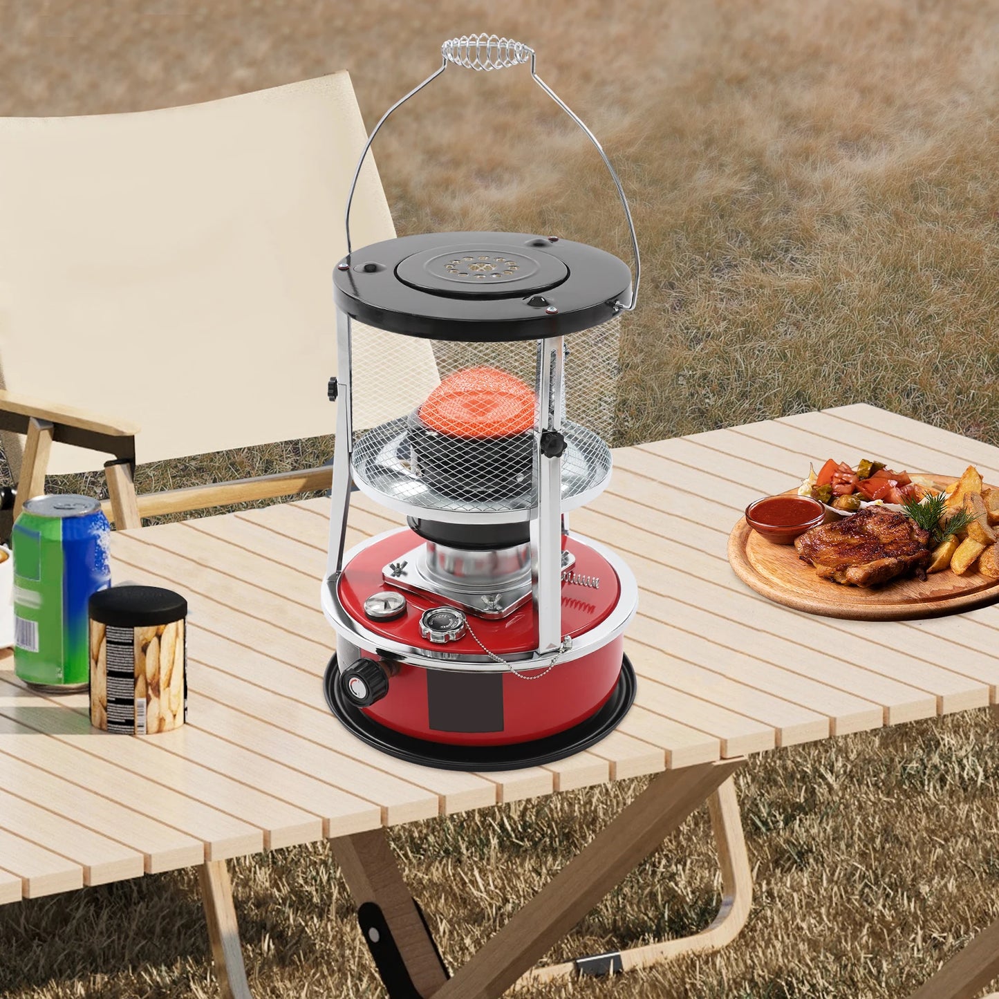 Portable Kerosene Heater, Winter Outdoor Liftable Heater for Ice Fishing/ Outdoor Home Barbecue