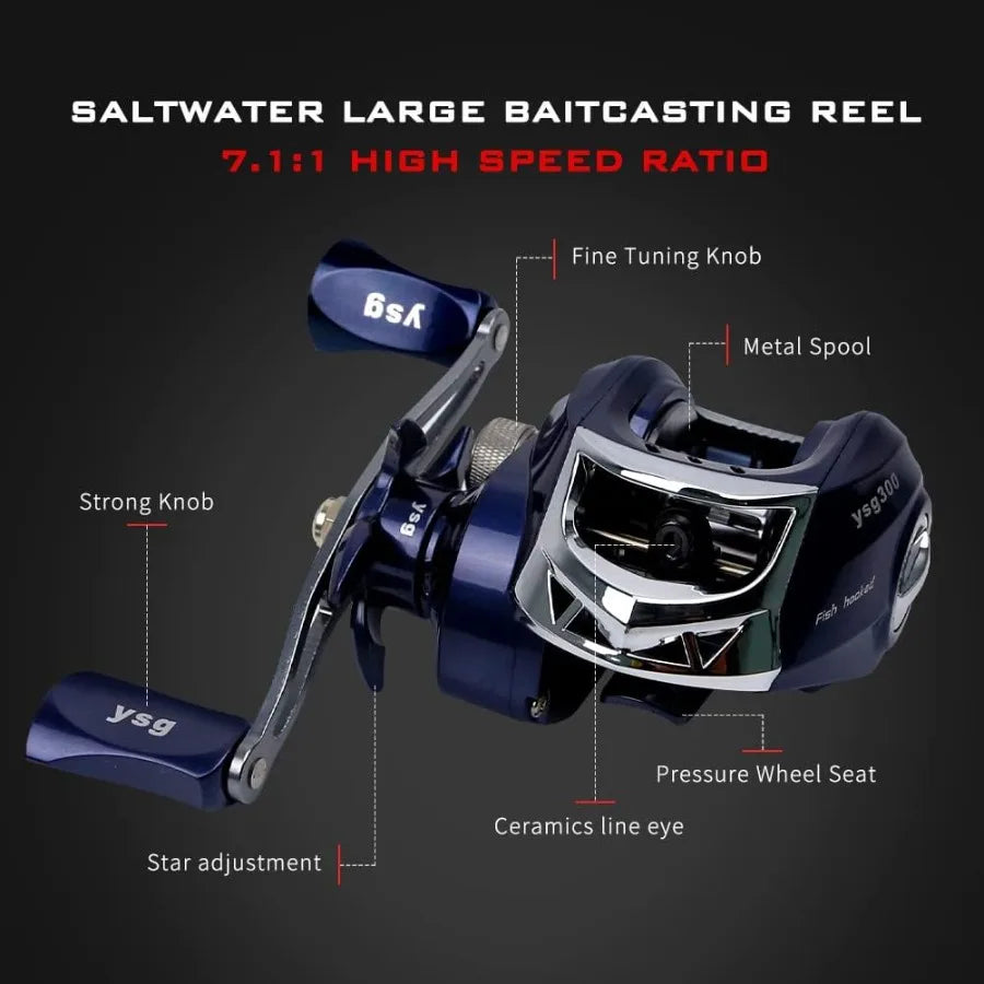 Telescopic Fishing Rod and Reel Combo, Carbon Fiber Fishing Rod with Stainless Steel Baitcasting Reel