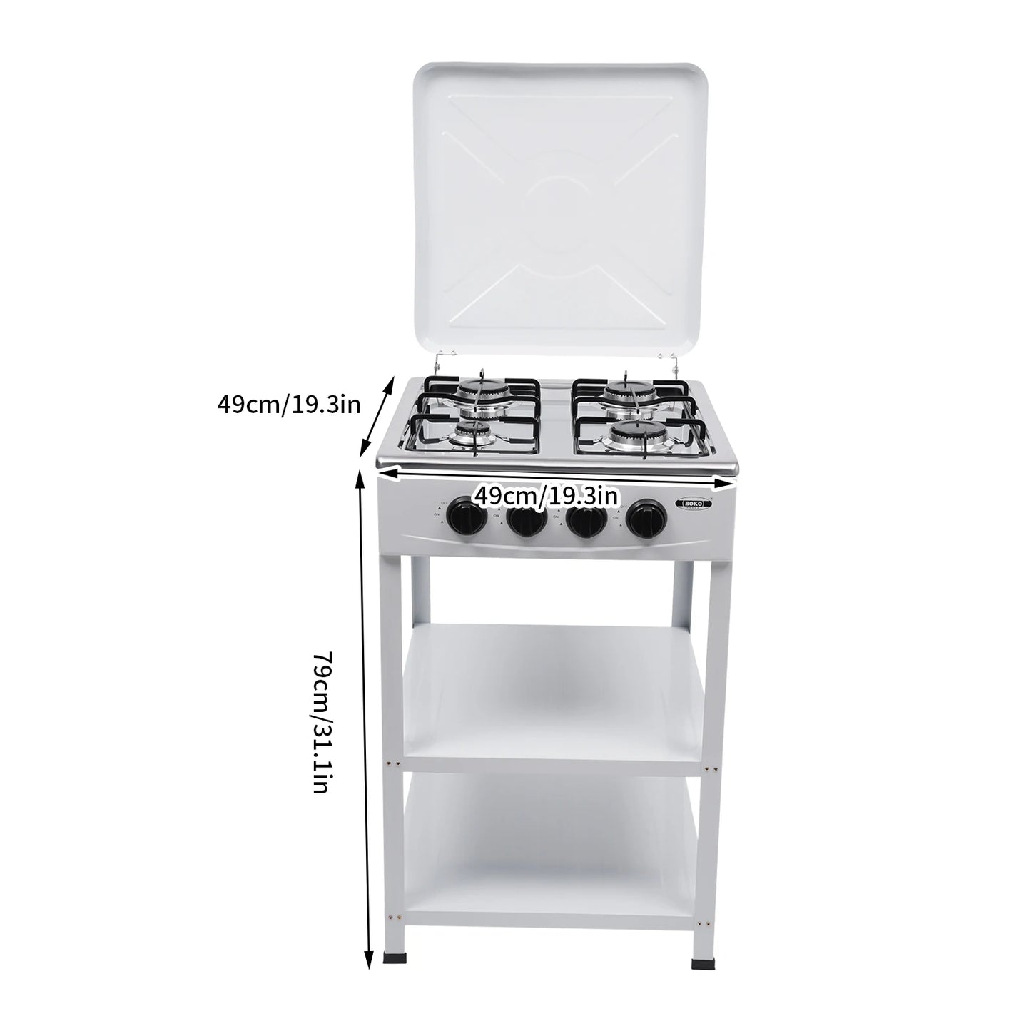 4 Burners Gas Stove, Removable Smokeless Barbecue Grill