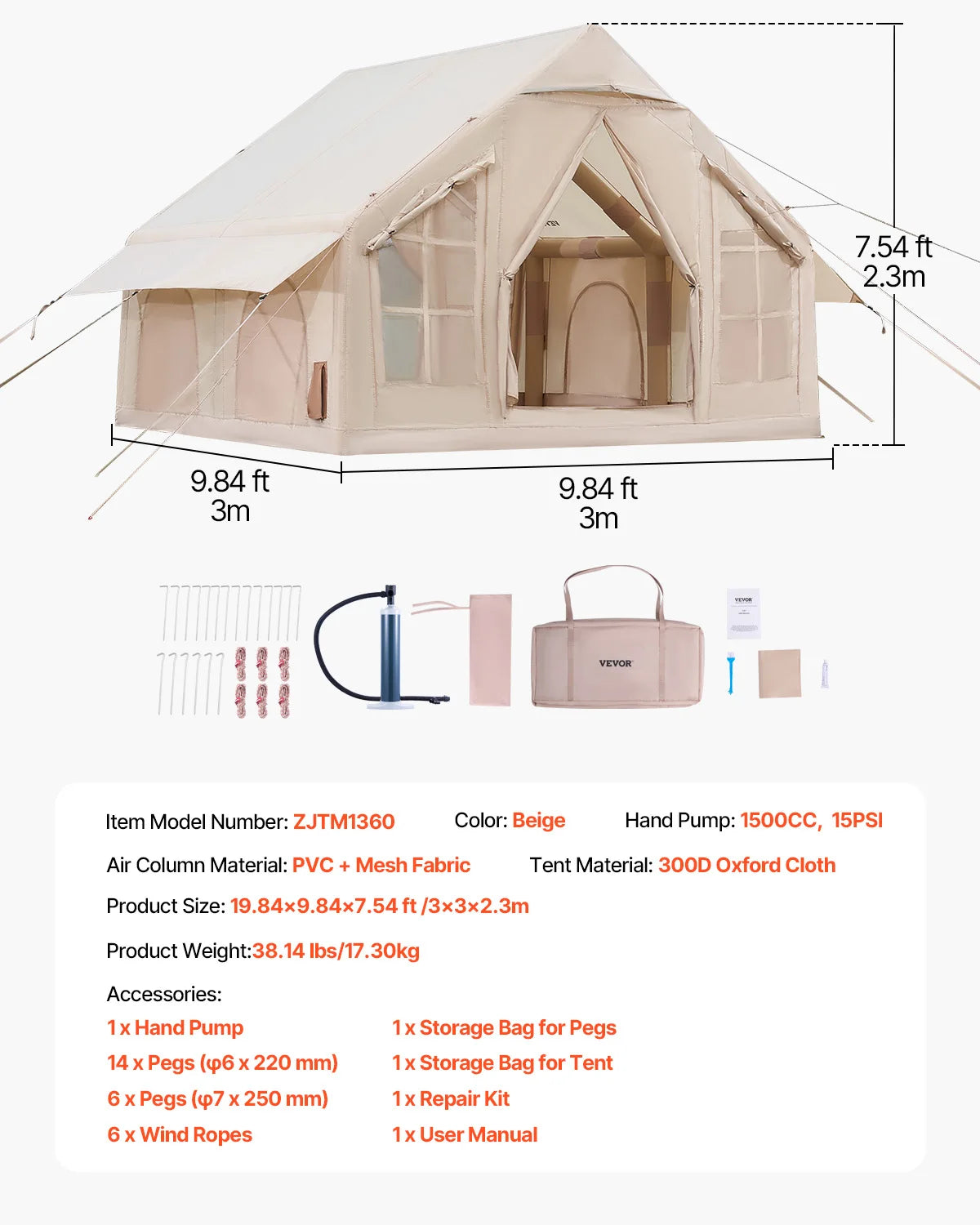 inflatable Tents for Camp, Easy Setup Blow up Tent