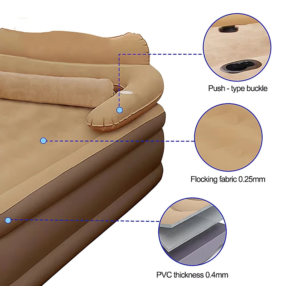 Gray 2 Persons Inflatable Mattress, Camping/Outdoor/Indoor 48cm High