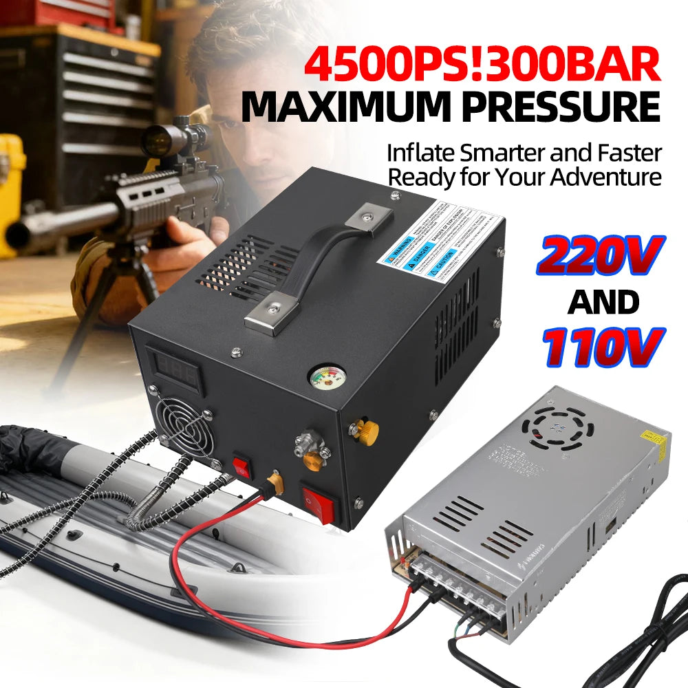 4500psi 12v Pcp Compressor 110 220V Transformer 4500psi Pneumatic Airgun Rifle Inflator