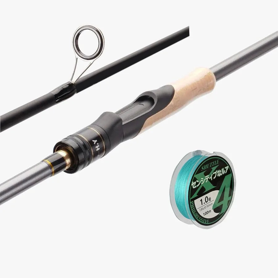4Piece Carbon Fiber Spinning Rod and Reel Combo for Travel Fishing 7ft Lightweight with Carry Bag