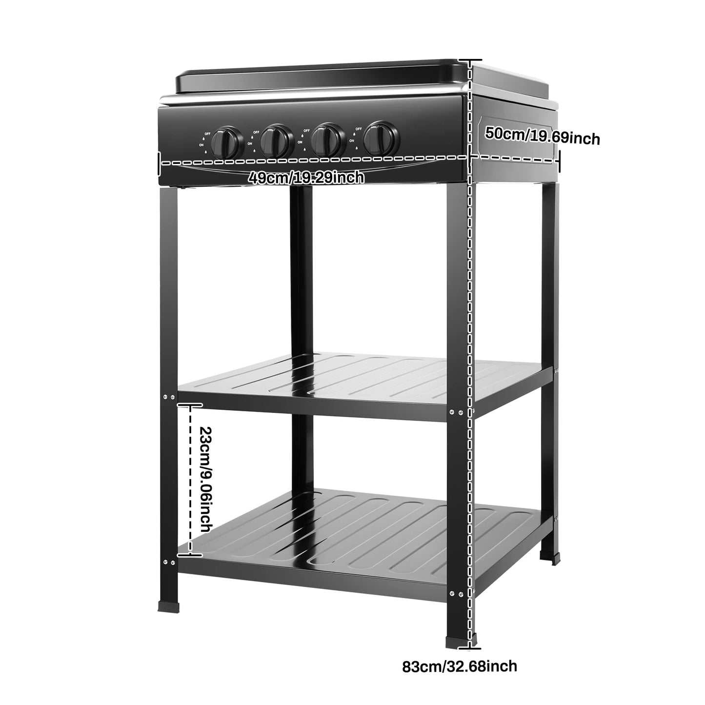 4 Burners Gas Stove, Removable Smokeless Barbecue Grill