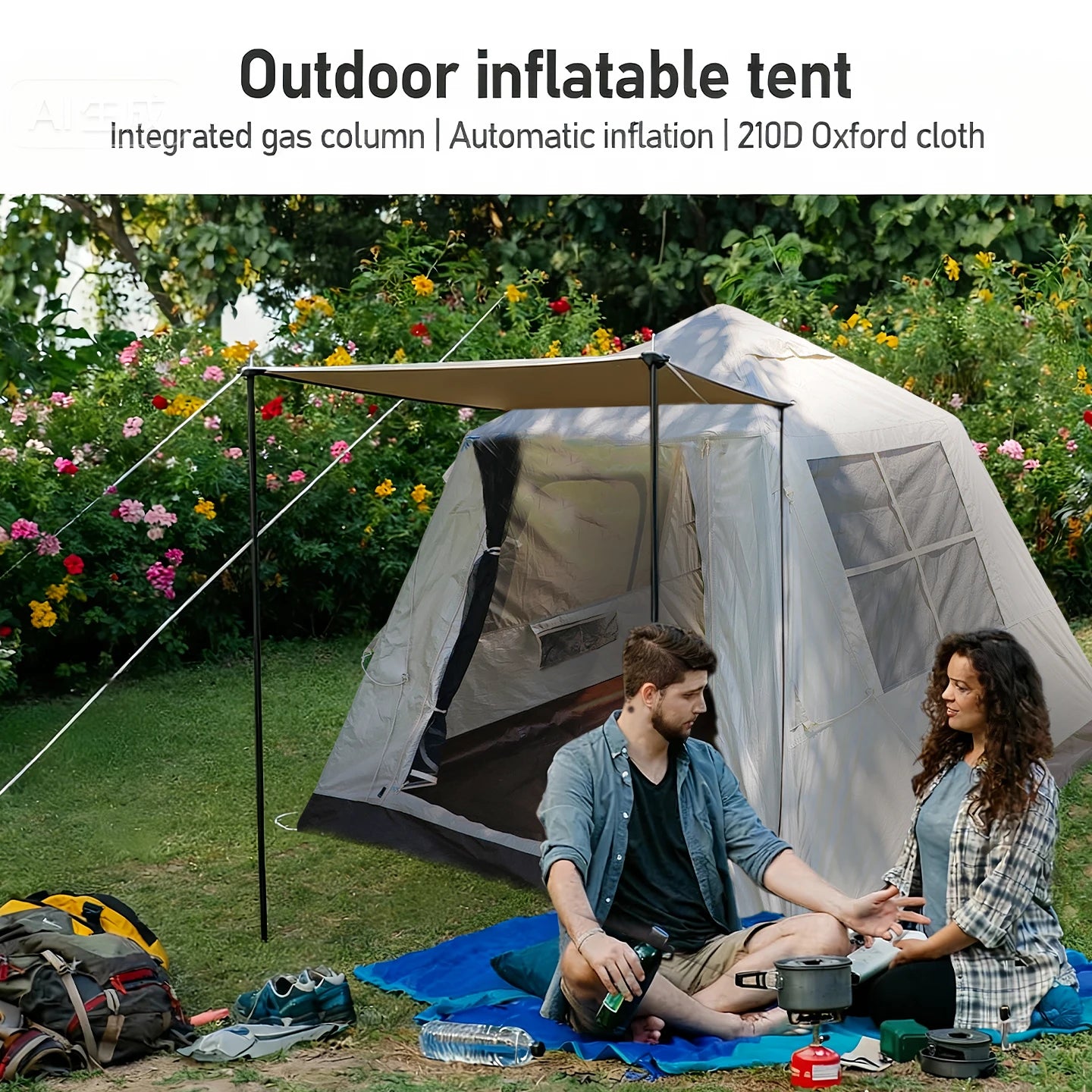 Inflatable Camping Tent, 3-6 Person
