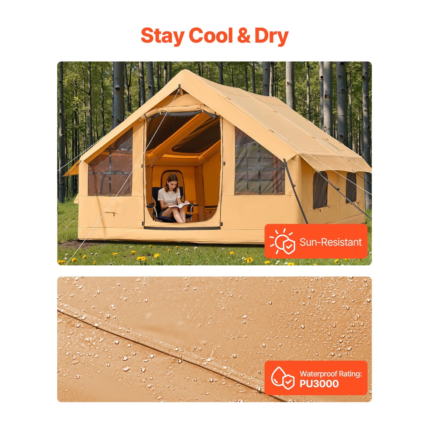 SucceBuy Inflatable Tents for Camping, Easy Setup Blow up Tent