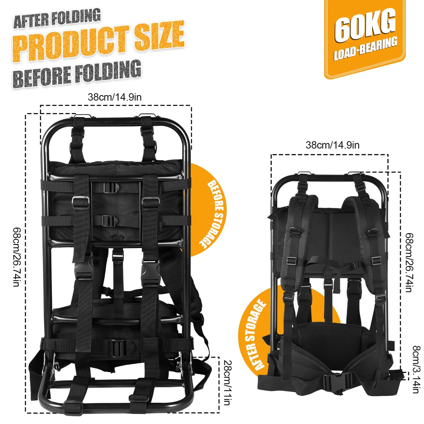 Camping Backpack External Frame, Heavy Carrying Backpack Frame