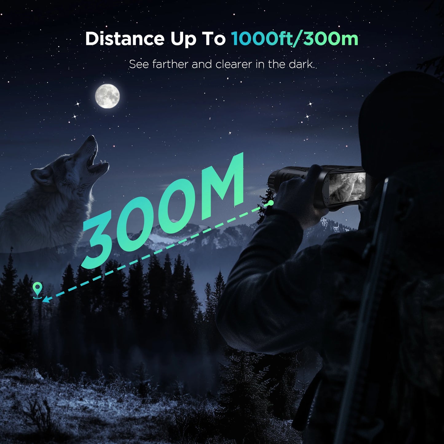Rechargeable Night Vision Telescope 4K UHD Infrared Telescope Camera Binocular Telescope 8X Zoom