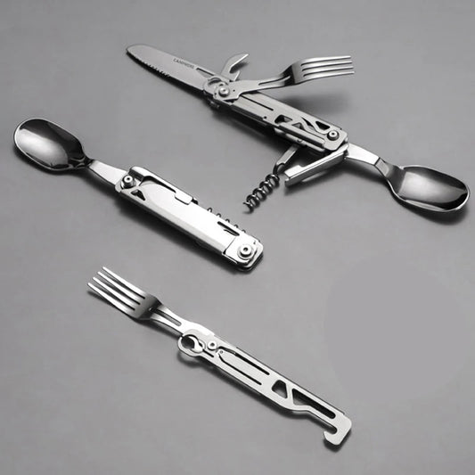Outdoor Tableware Multi-function Portable Knife, Fork, Spoon, Bottle Opener