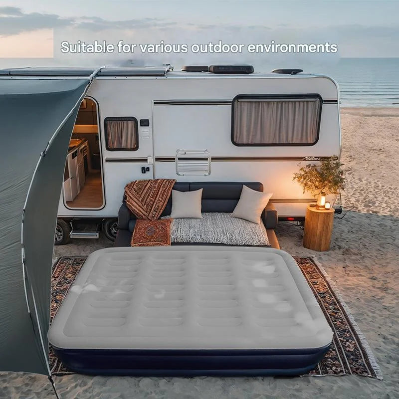 PVC Automatic Inflatable Mattress Camping/Home, Built-In Pump