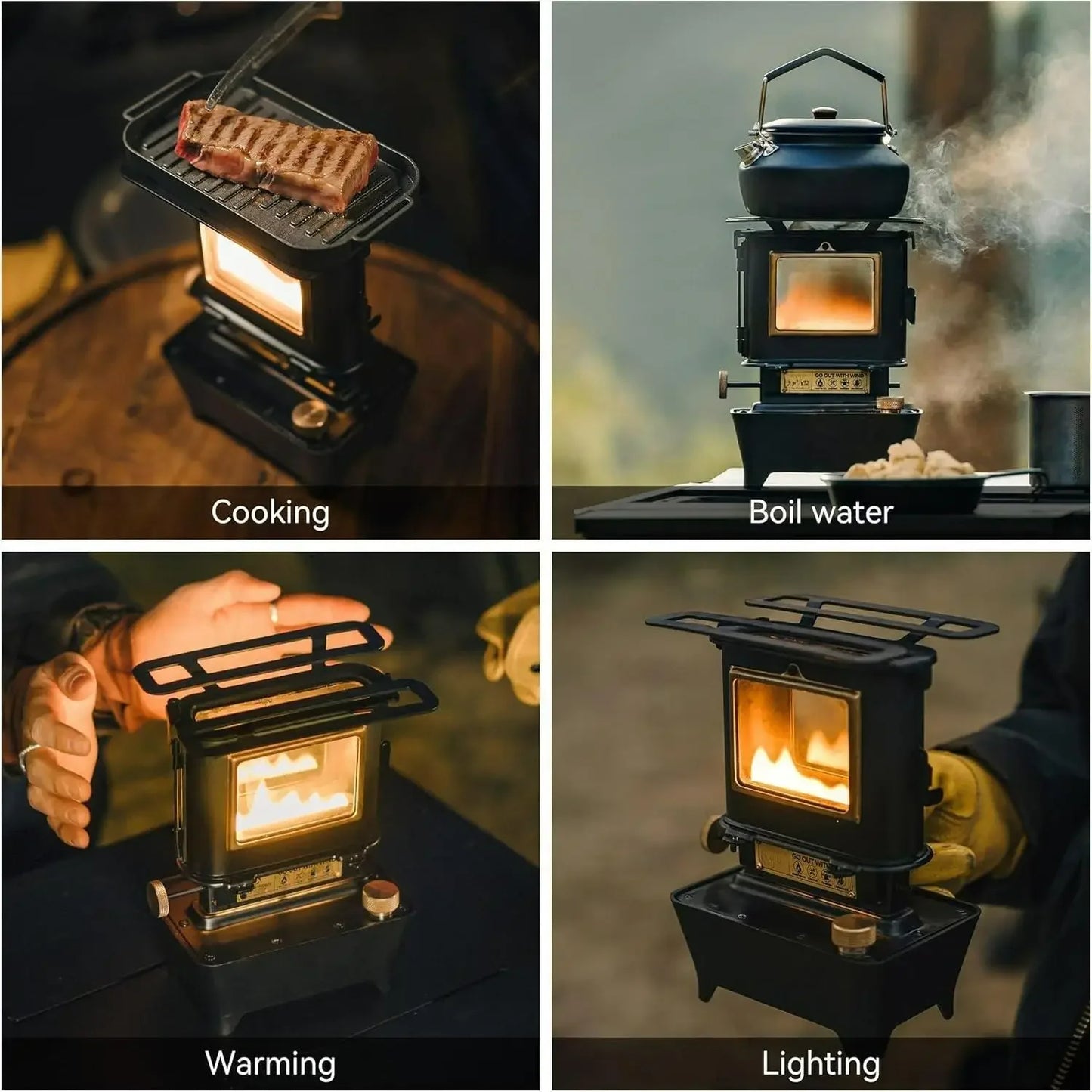 Camping Oil Lantern, Portable Stove for Outdoor Lighting, Cooking, Warming