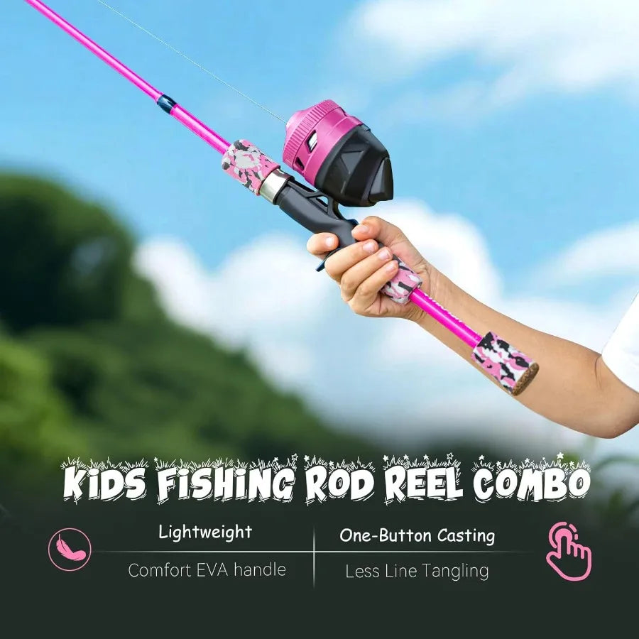 Telescopic Fishing Rod and Reel Combo Set with Lures Tackle Box Foldable Stool and Portable Bag