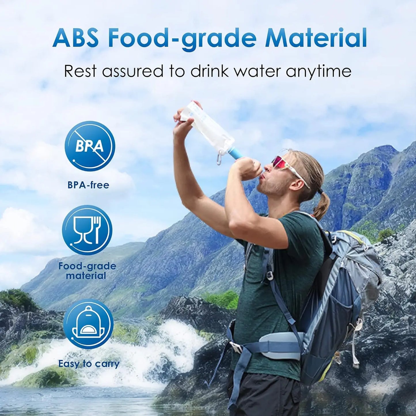 Waterdrop Water Filter Straw, Water Purifier, 1 Pack