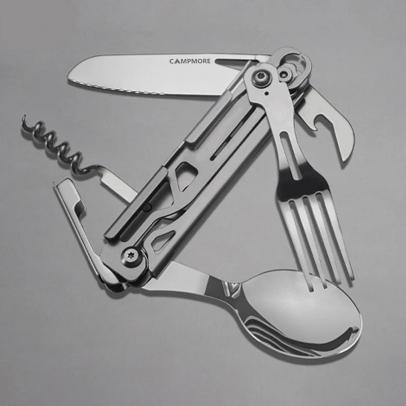 Outdoor Tableware Multi-function Portable Knife, Fork, Spoon, Bottle Opener