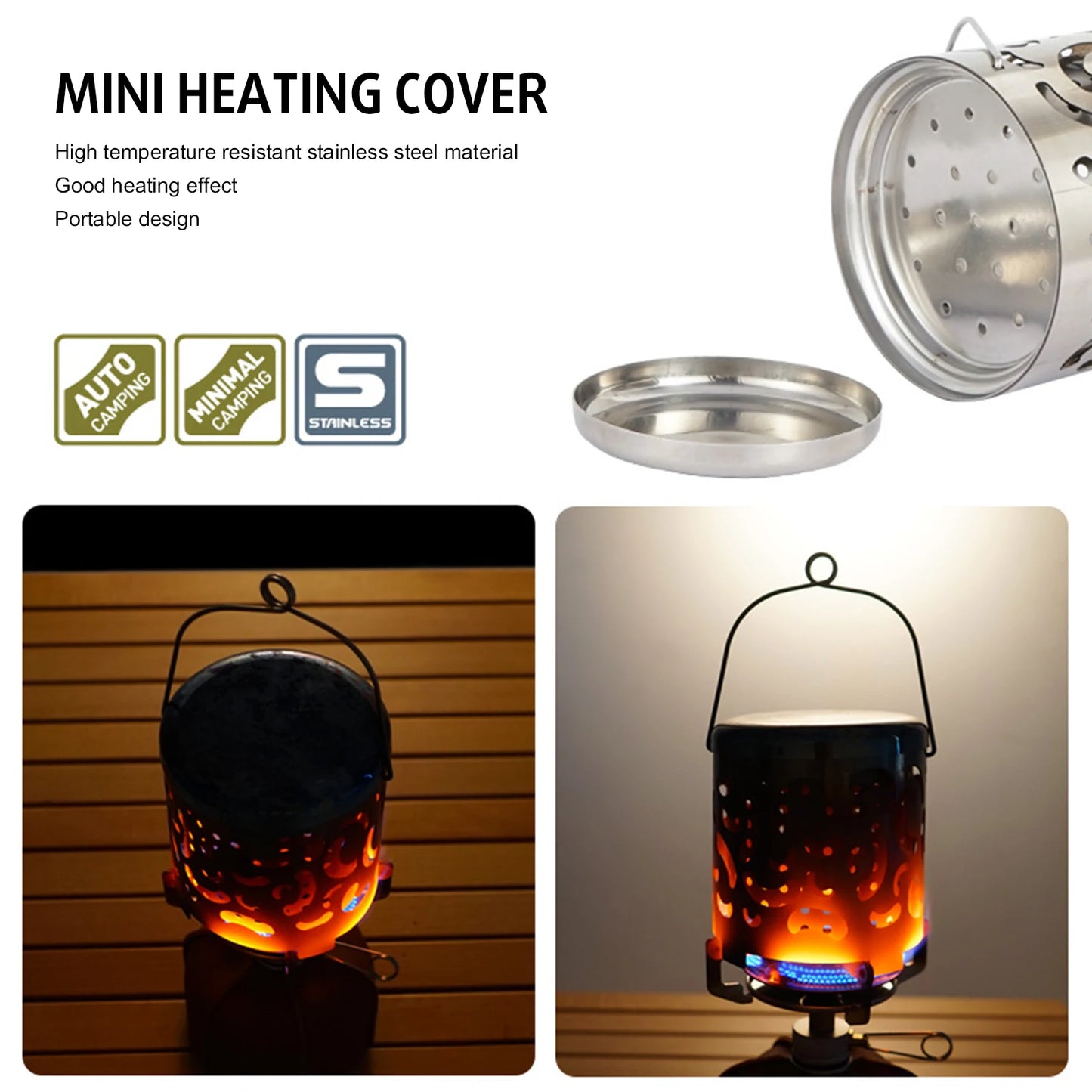 Stainless Steel Camping Mini Heater, Tent Heater