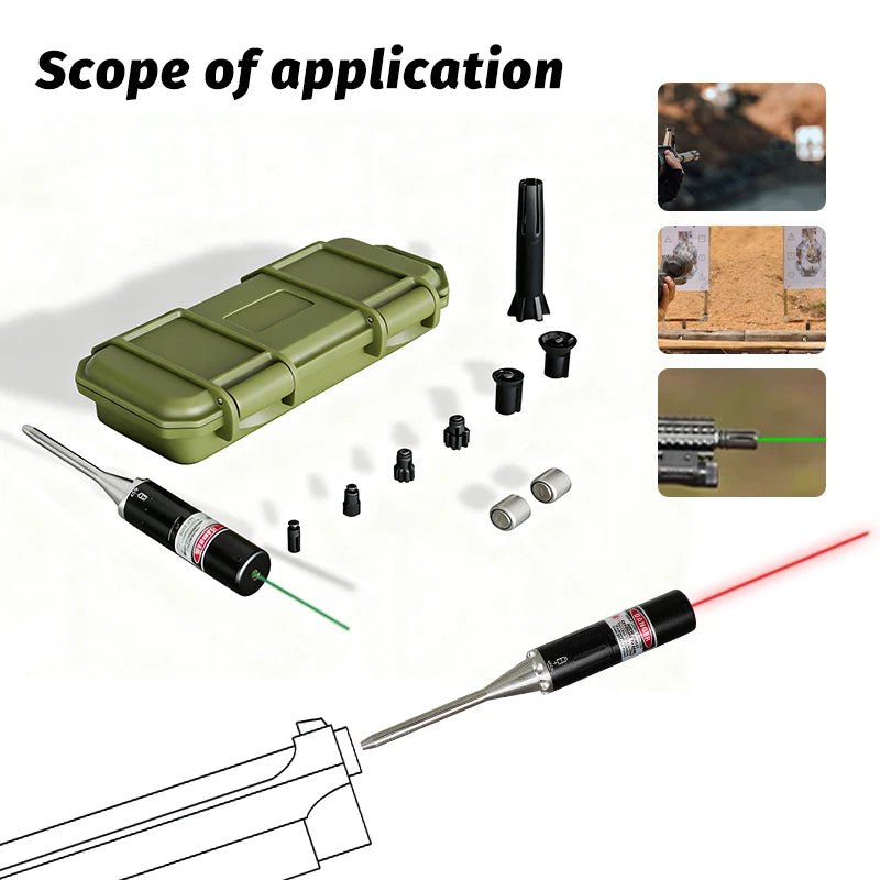 Green/Red Laser Aiming Kit, For Rifle Pistol Universal Caliber