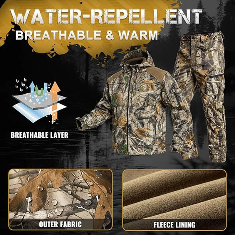 Quiet Hunting Suit, Camouflage Softshell Clothes