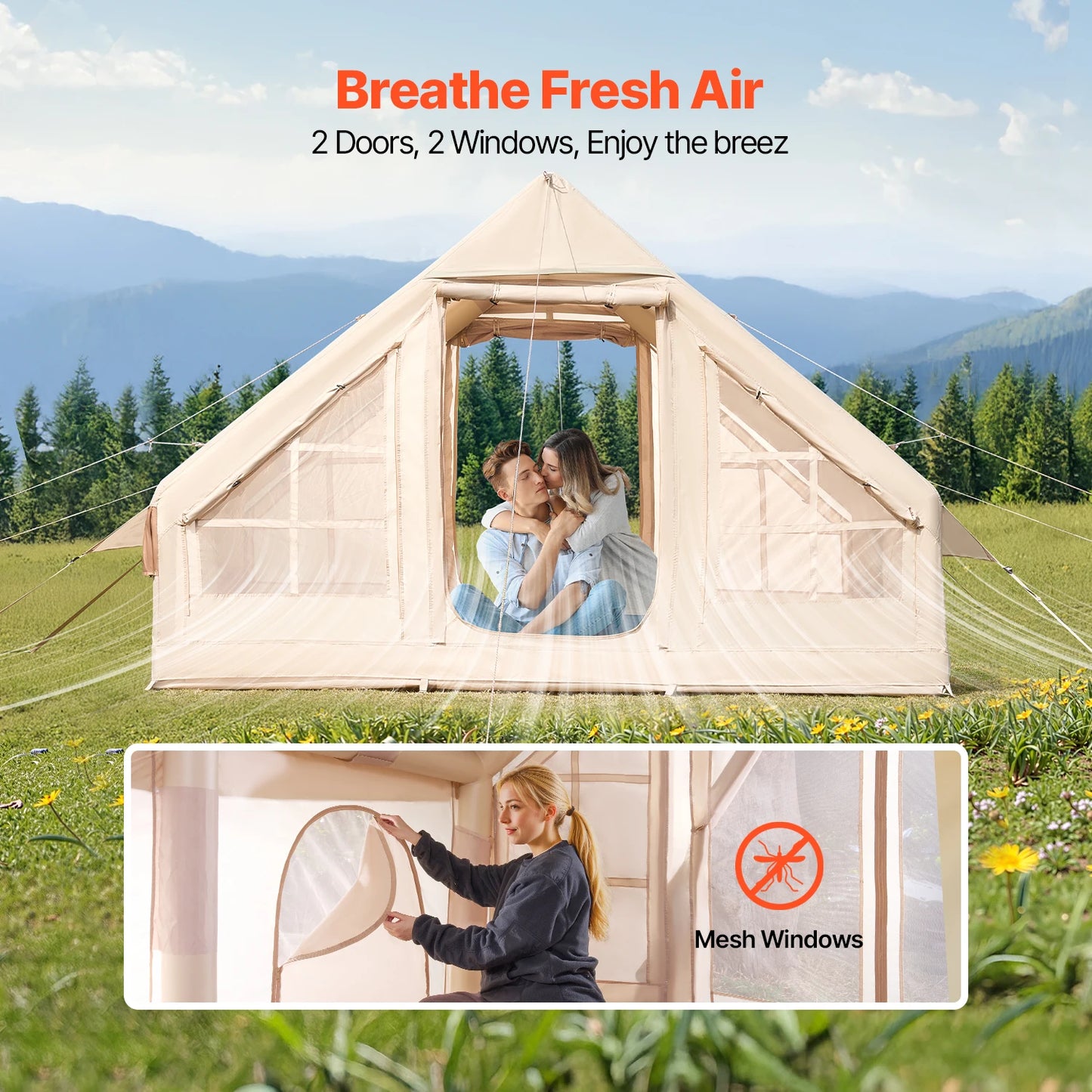 inflatable Tents for Camp, Easy Setup Blow up Tent