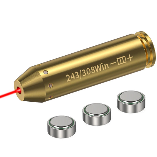 243/308WIN Optics Cartridge Red Dot Laser Brass Boresighter