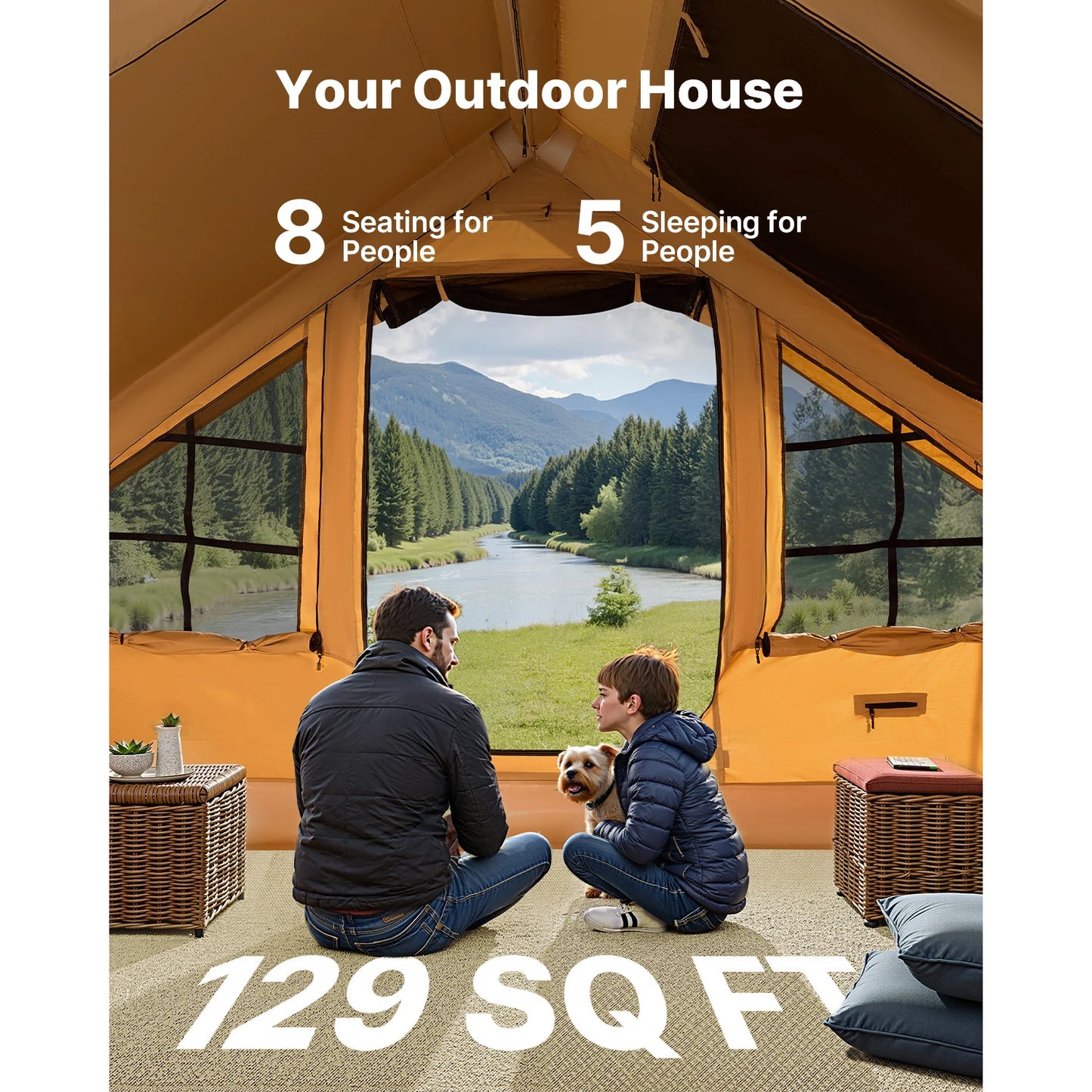 SucceBuy Inflatable Tents for Camping, Easy Setup Blow up Tent
