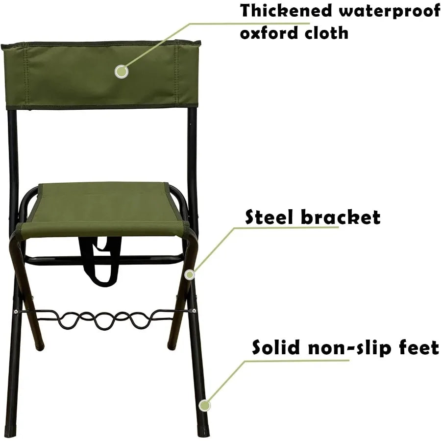 Compact and Portable Folding Fishing Chair with Integrated Rod Holder
